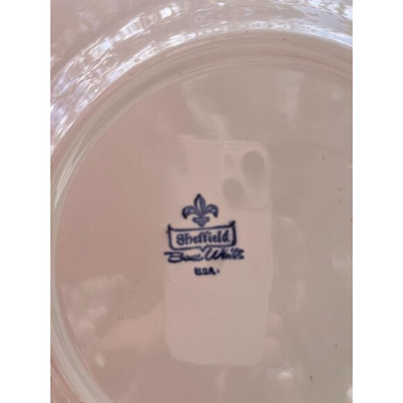 Vintage Sheffield Bone White Porcelain Dinner Plate Scalloped Rim Usa Made - Picture 5 of 9